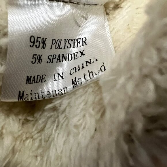 Merokeety Women's Fleece Snap Up Jacket Cream Size Medium Long Sleeve - Picture 9 of 9